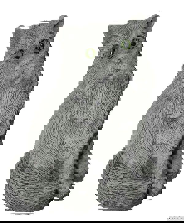 Stone Cast Upright Persian Cat Statues Garden Ornament