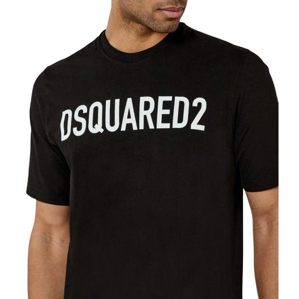 DSQUARED2 Loose Fit Brand Logo Black  T-Shirt XS