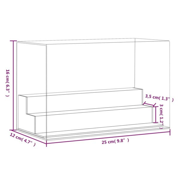 Berkfield Display Box Transparent 25x12x16 cm Acrylic