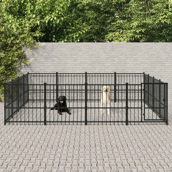 Berkfield Outdoor Dog Kennel Steel 15.05 m�__