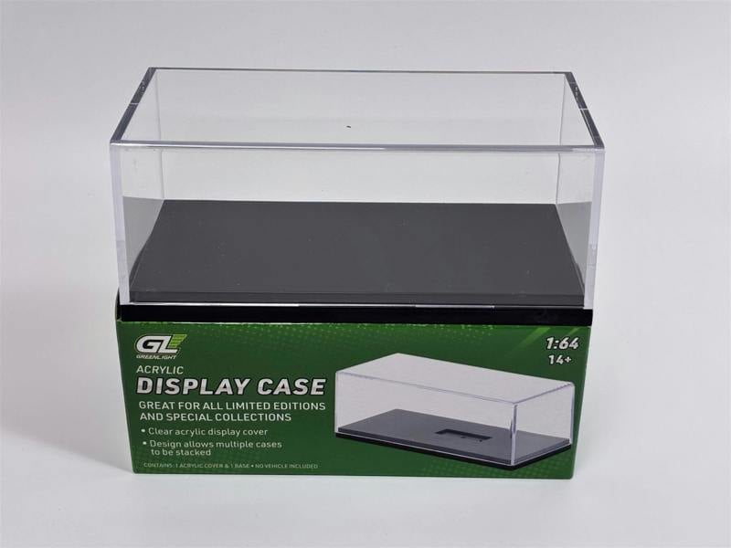 a plastic case with a green label