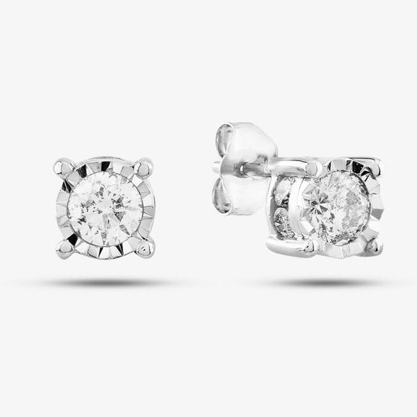 T. H. Baker 9ct White Gold 1.00ct Brilliant Cut Diamond Stud Earrings TH0123799