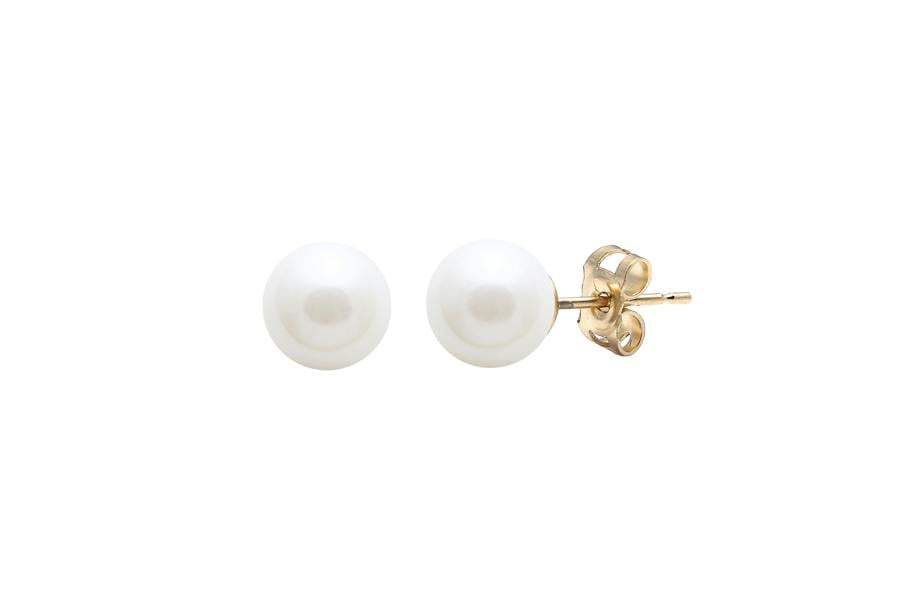 Sarah Layton Freshwater Pearl Stud Earrings, 6-6.5mm - 9ct Yellow Gold - ESRWYG6