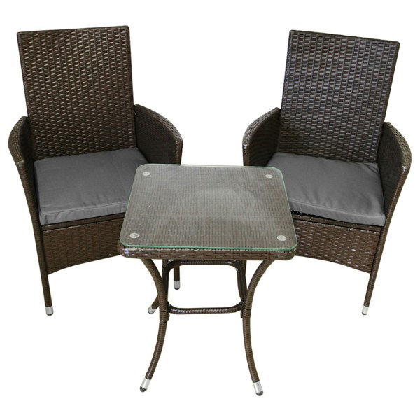 Jardi Rattan Bistro Set Brown