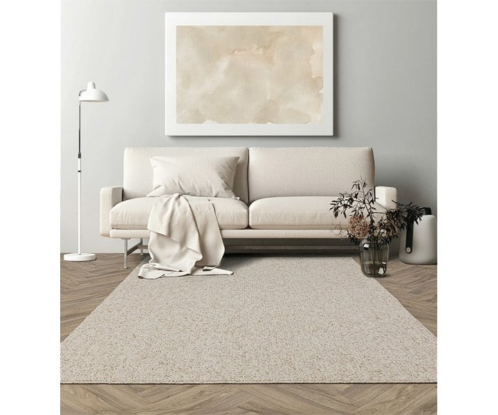 Versatile Boden Ivory Rug in a neutral palette, suitable for minimalist and Scandinavian-inspired spaces.