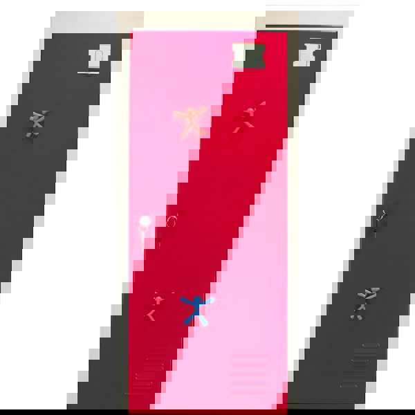 Monstershop Metal Storage Lockers - Two Doors, Flatpacked, Red