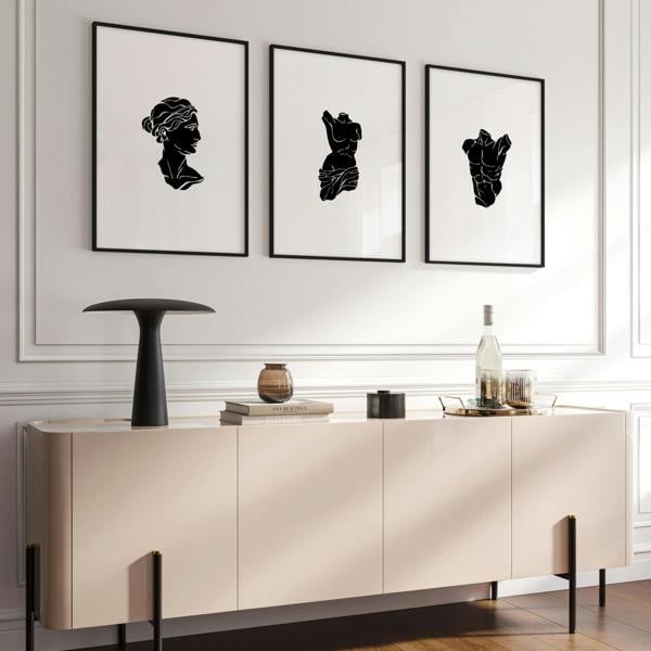 Posters With Frames | Set of 3 Sculpture Wall art Prints
