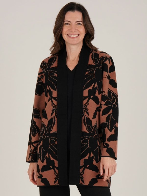TIGI-Wear Longline Floral Cardi