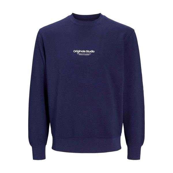 Jack And Jones Mens Crew Neck Relaxed Fit Sweatshirt - Ocean - 