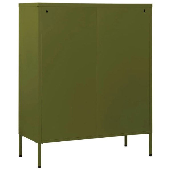 Berkfield Chest of Drawers Olive Green 80x35x101.5 cm Steel