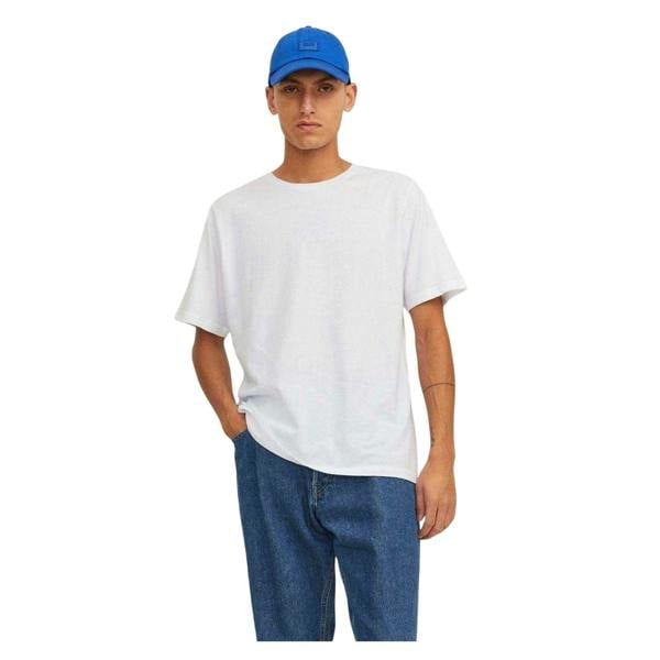 Jack And Jones Mens Jersey Crew Neck Short-Sleeved T-Shirt (Pack of 3) - White - 