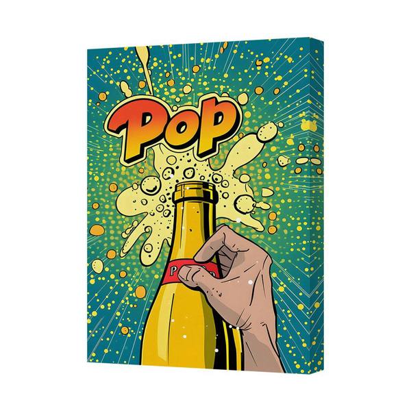 Benjamin Tate Design Pop Art Champagne Bottle Canvas Print Ready To Hang On Deep Frame