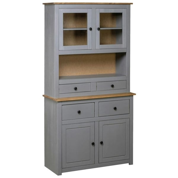 Berkfield Highboard Grey 93x40.5x180 cm Solid Pine Panama Range