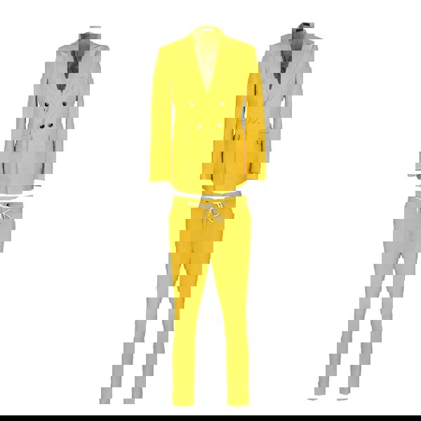 David WeJ Hugo Linen Double Breasted Suit Mustard