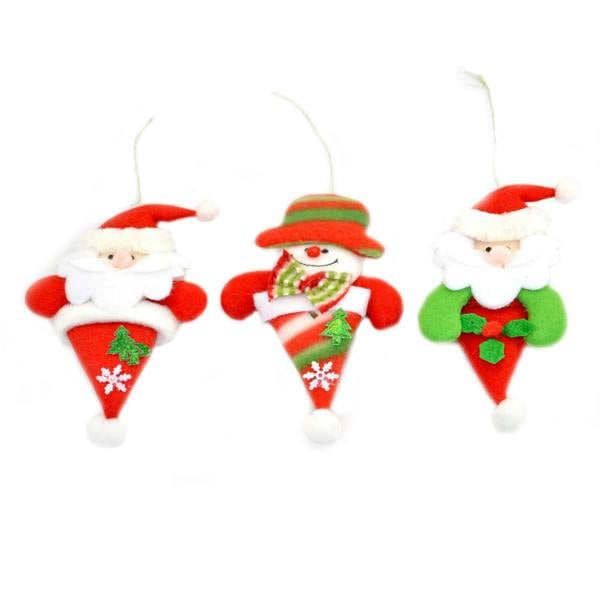 3 Soft Teddy Christmas Tree Hanging Decorations, Multicolour Foam Novelty Home Decor image 5