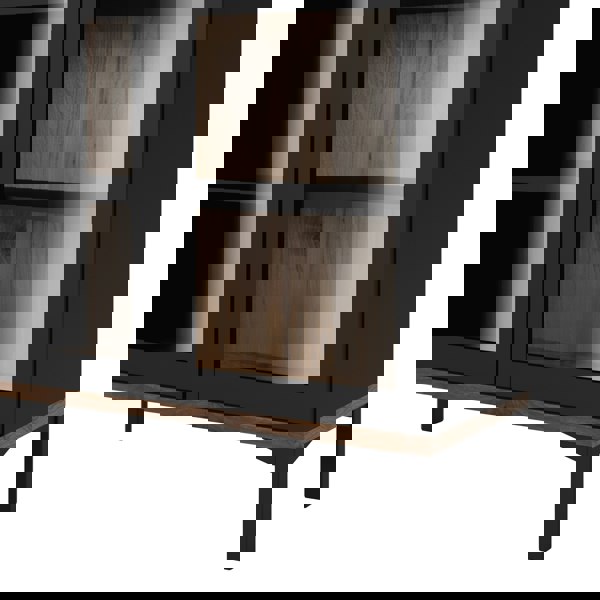 Furniture To Go Display Cabinet Glazed 2 Doors in Black and Walnut