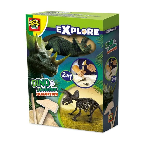Dino SES Creative Dino and skeleton excavation 2 in 1 - Triceratops