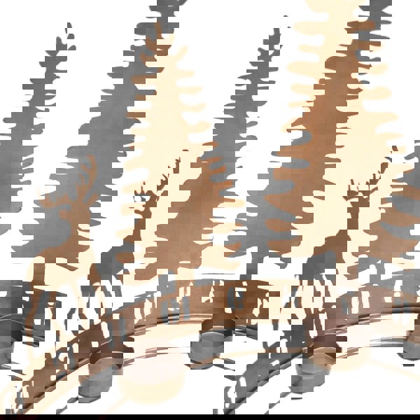 Ivyline Round Advent Forest Tealight Centrepiece Metal