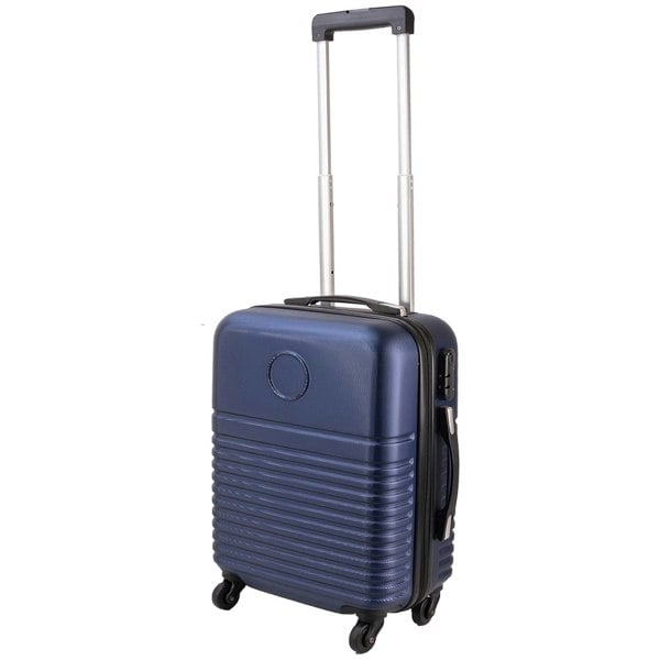  Navy Lightweight Travel Cabin Suitcase With Wheels & Handle