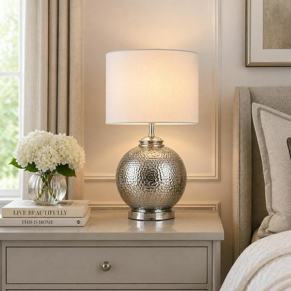 Pagazzi Lighting Specter 55cm Silver Glass Table Lamp
