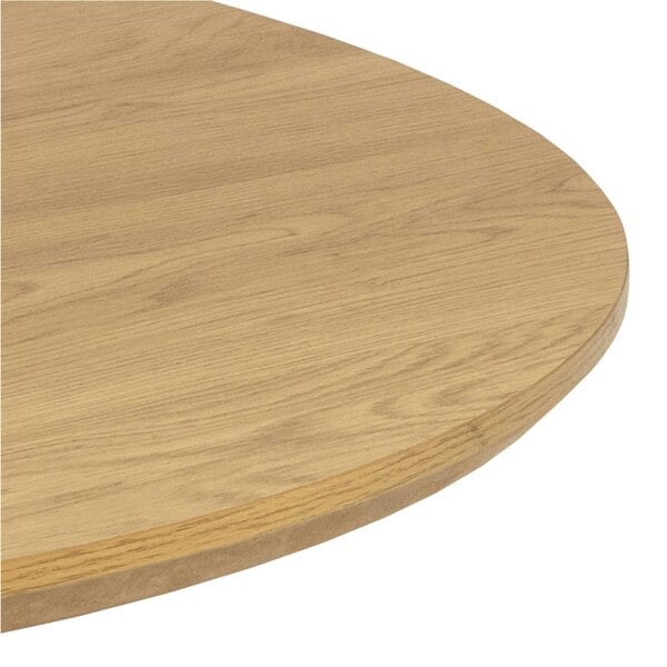 Wyld Haus Rome 4 Seater Round Wild Oak Effect Dining Table with Lamella Pillar Base