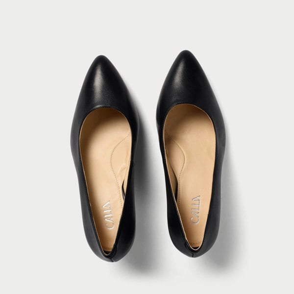 Ava leather heels top view