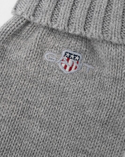 GANT Mens Cotton Blend Logo Gloves - 93 Grey Melange