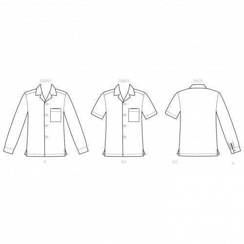 Simplicity Sewing Pattern 9157, Shirts for Men, AA (34-36-38-40-42) - Intermediate