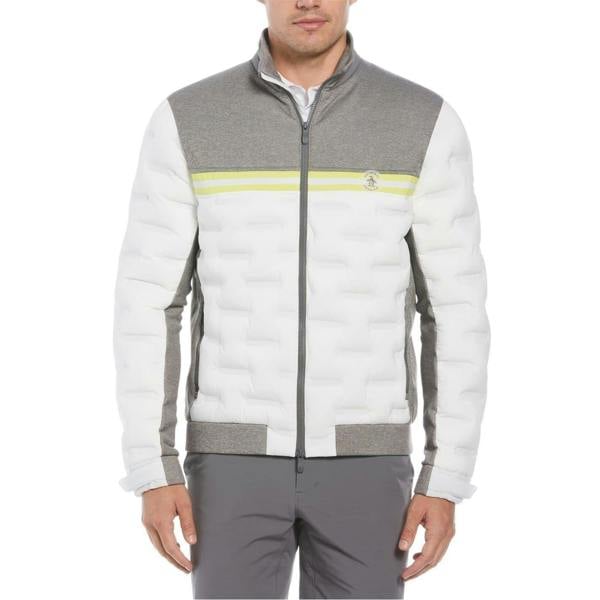 Original Penguin Mens Mock Neck Regular Performance Jacket - Grey Heather - 