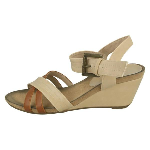 Eaze Ladies Eaze High Wedge Ankle Sandals