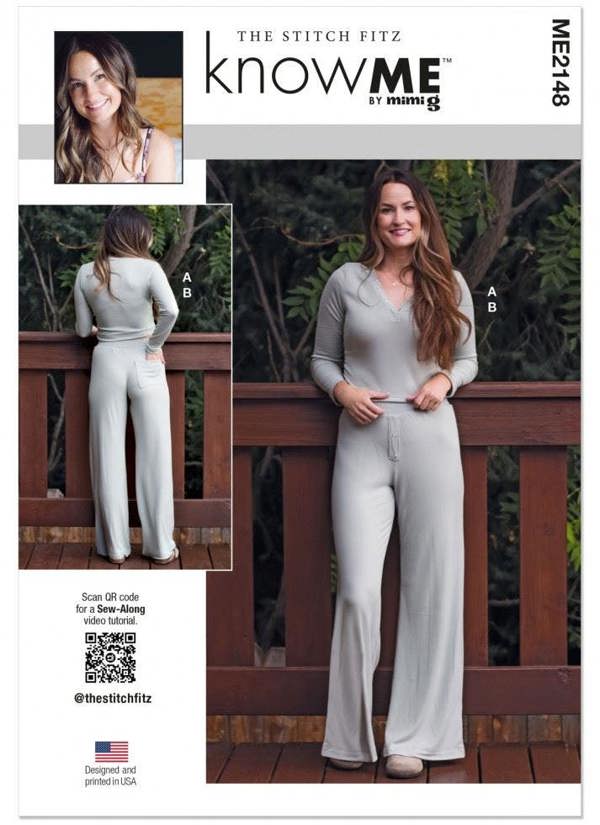 Know Me Sewing Pattern 2148, Tops, Trousers for Women, A (XS-S-M-L-XL-XXL) - Intermediate