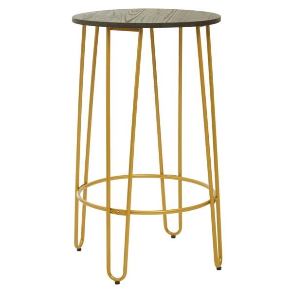 Interiors by Premier District 3 Piece Gold Finish Bar Table Stool Set