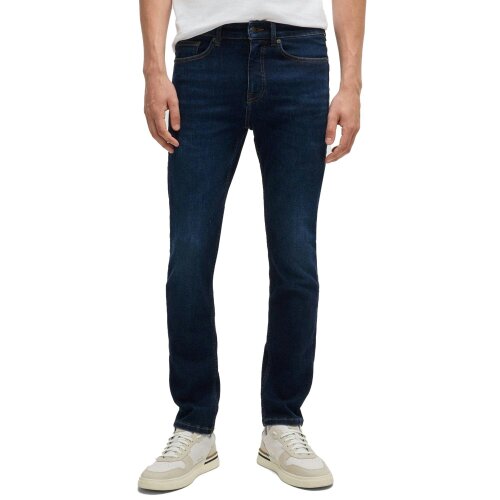 Boss Delaware Slim Fit Jeans - Solid Dark Blue Stretch