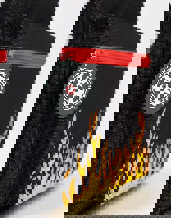 Hot Wheels Unisex Kids Black Checkerboard Flame 4 Piece Backpack Set (One Size)