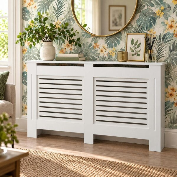 HOMEWEDO  Radiator Cover, MDF Decorative Radiator Cover, 151.5 × 19 × 81.5 cm