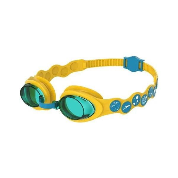 Speedo Sea Squad Junior Spot swim goggles in yellow teal with playful symbols