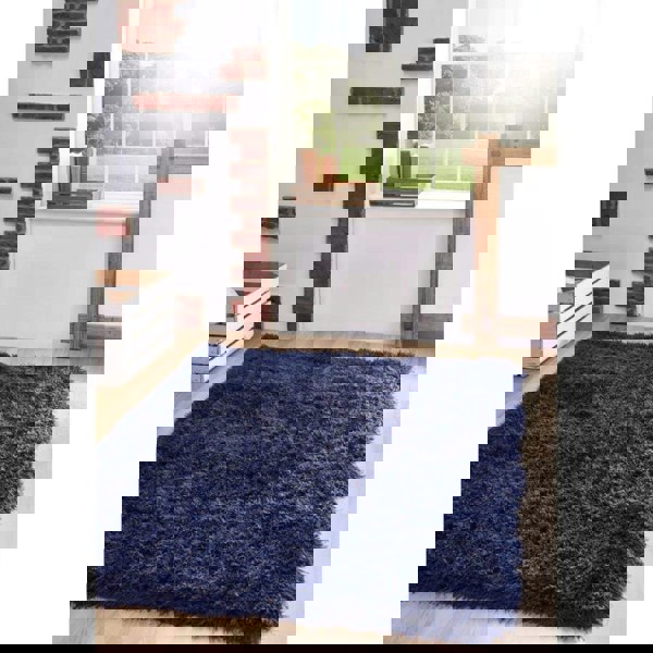 Extravagance Navy Shaggy Rug | Inspired Luxury | The Rugs