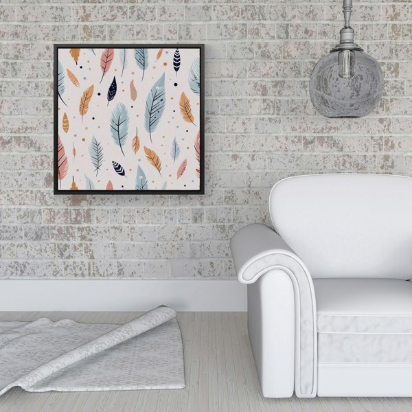 Warren Reed Pastel Feather Pattern Framed Canvas