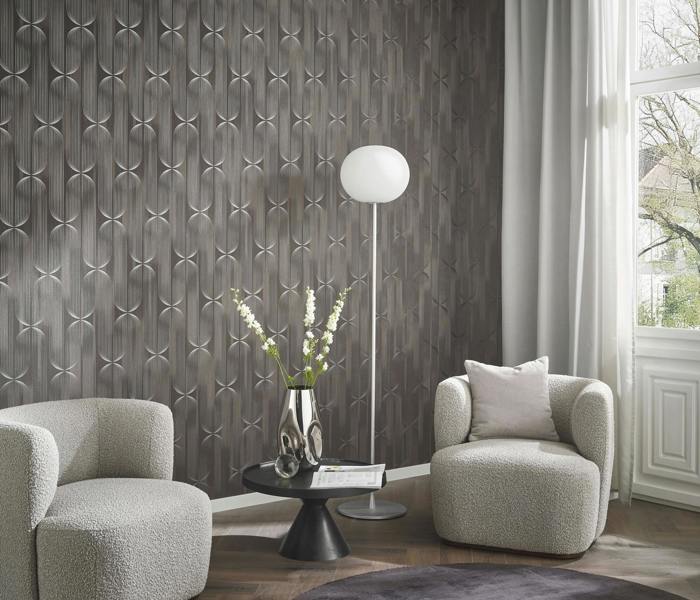 Elle Decoration By Erismann Orbit Lines Geometric Wallpaper
