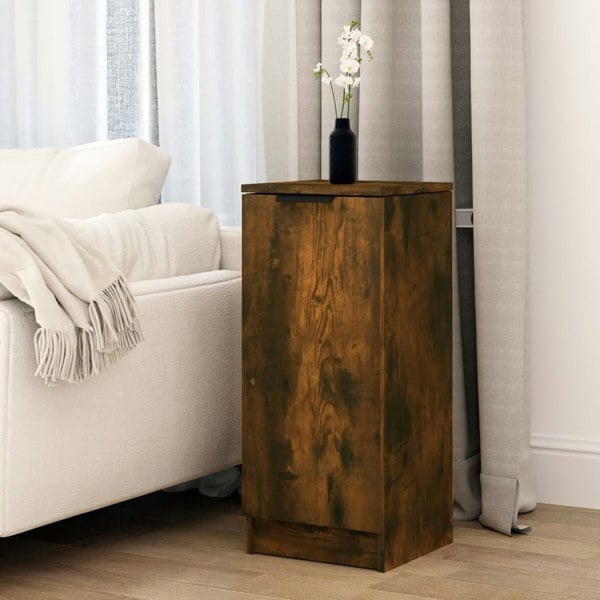 Berkfield Sideboard Smoked Oak 30x30x70 cm Engineered Wood