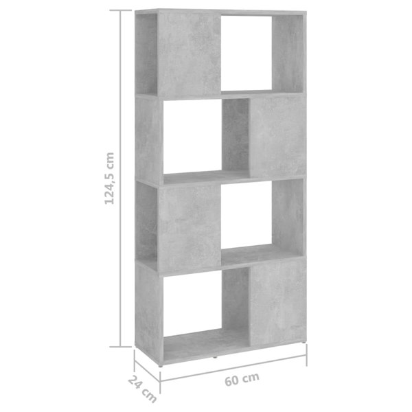 Berkfield Book Cabinet Room Divider Concrete Grey 60x24x124.5 cm