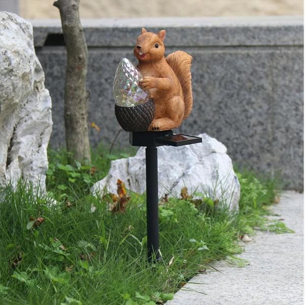Leaper Solar Colorful Crystal Squirrel Ground Plug Light