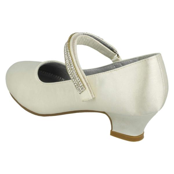 Spot On Girls Spot On Mid Heel Diamante Strap Shoes