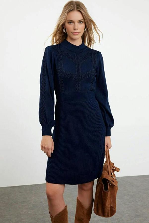 WOVCOR Mini Knit Lace Dress