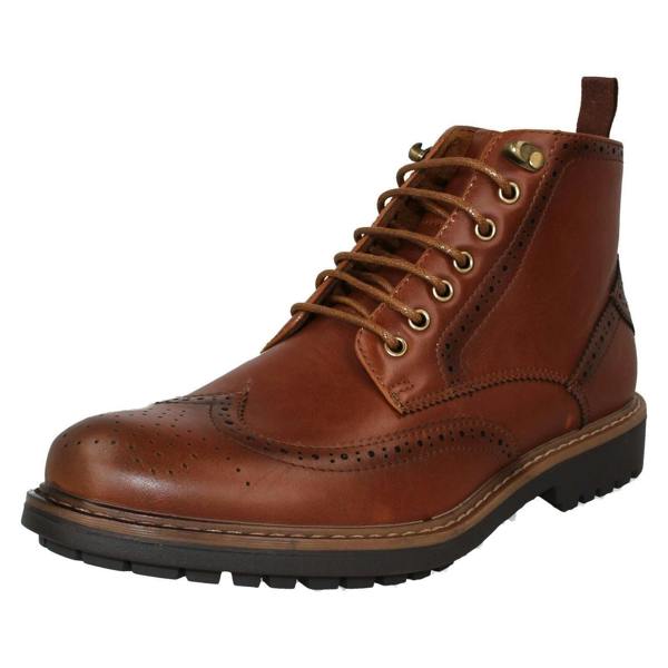 Thomas Blunt Mens Thomas Blunt Brogue Lace Up Casual Smart Ankle Boots A3R079