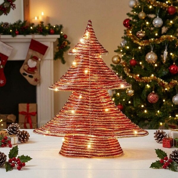 Garden Greatness Red and Gold Braid Christmas Tree Light