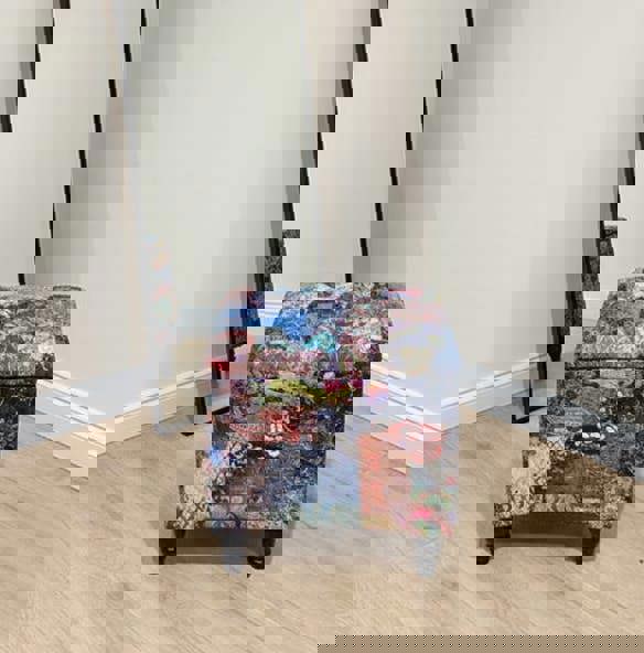 ISTOOLS Multicolour Damask Small Coffee Table Ottoman with Storage – Premium Chesterfield Style