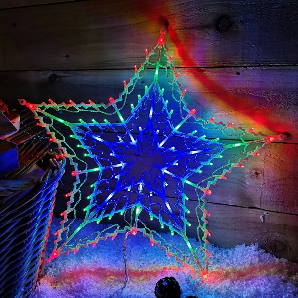 Samuel Alexander 50cm Multi Colour LED Window Star Light Up Indoor/Outdoor Christmas Decorations