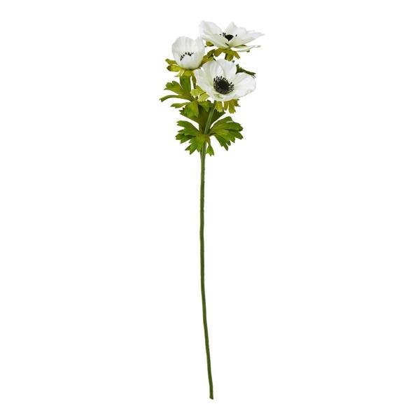 Wyld Haus Set of 3 Artificial Flowers White Anemone Sprays