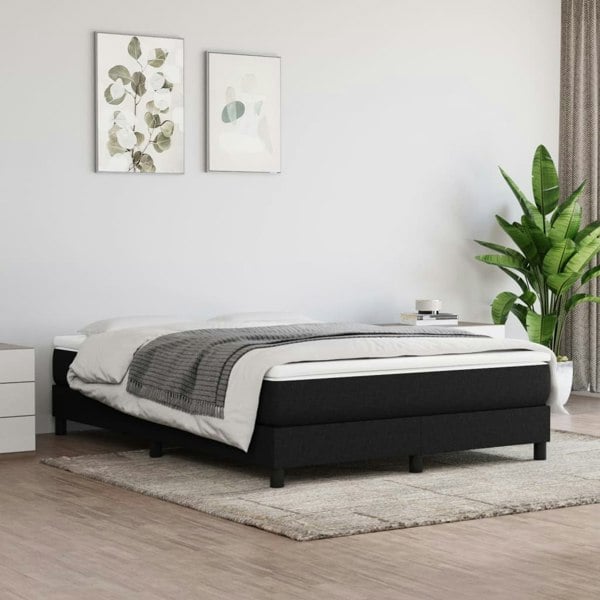 Berkfield Box Spring Bed Frame Black 135x190 cm 4FT6 Double Fabric